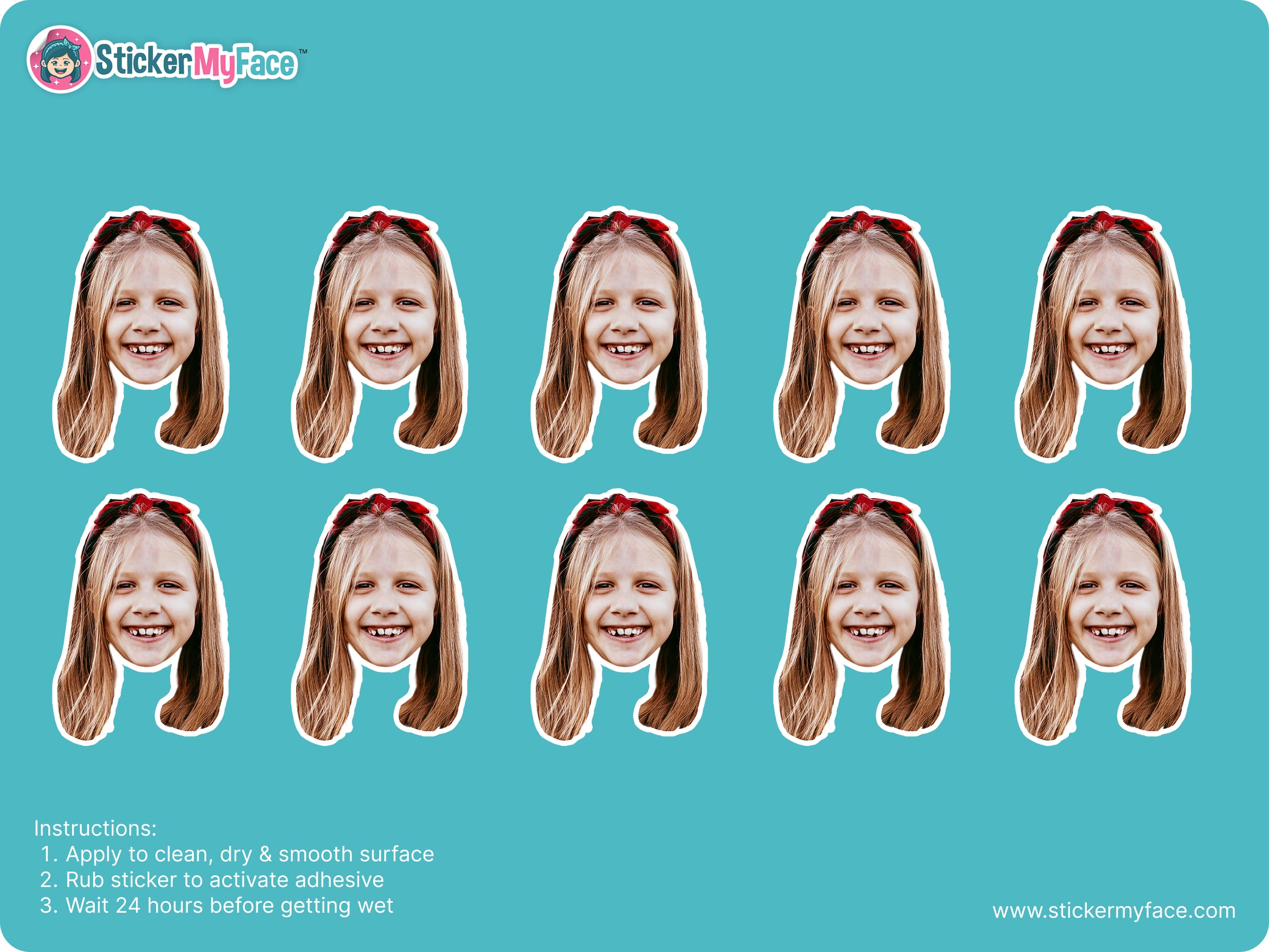 Face Sticker Sheet - 1 3/4 Inch Stickers